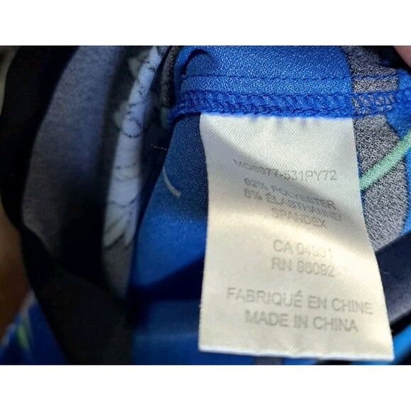 Carolina Belle Montreal Blue Floral Tropical Wide-Leg Midi Jumpsuit Women's M - Picture 4 of 12